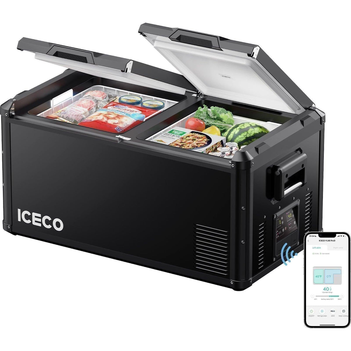 ICECO VL90 Pro Dual Zone 95QT Portable Cooler Black