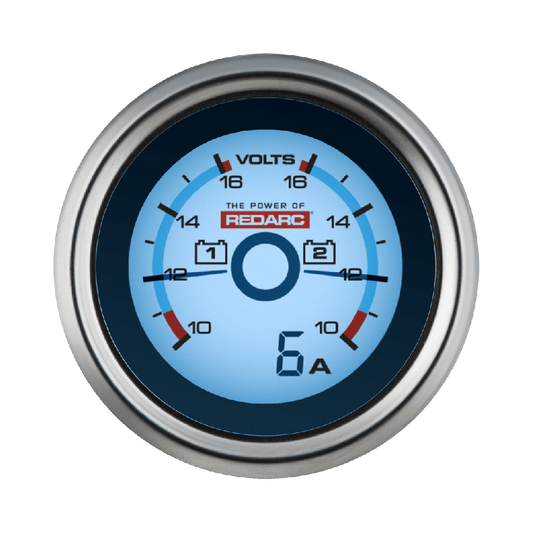 REDARC Dual Voltage 52mm Gauge with optional current display [A]